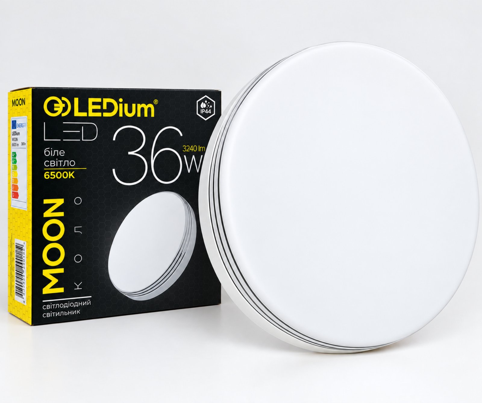 Світильник світлодіодний MOON 36W 3240Lm 6500k АС85-270V D=230mm IP40 КОЛО LEDium